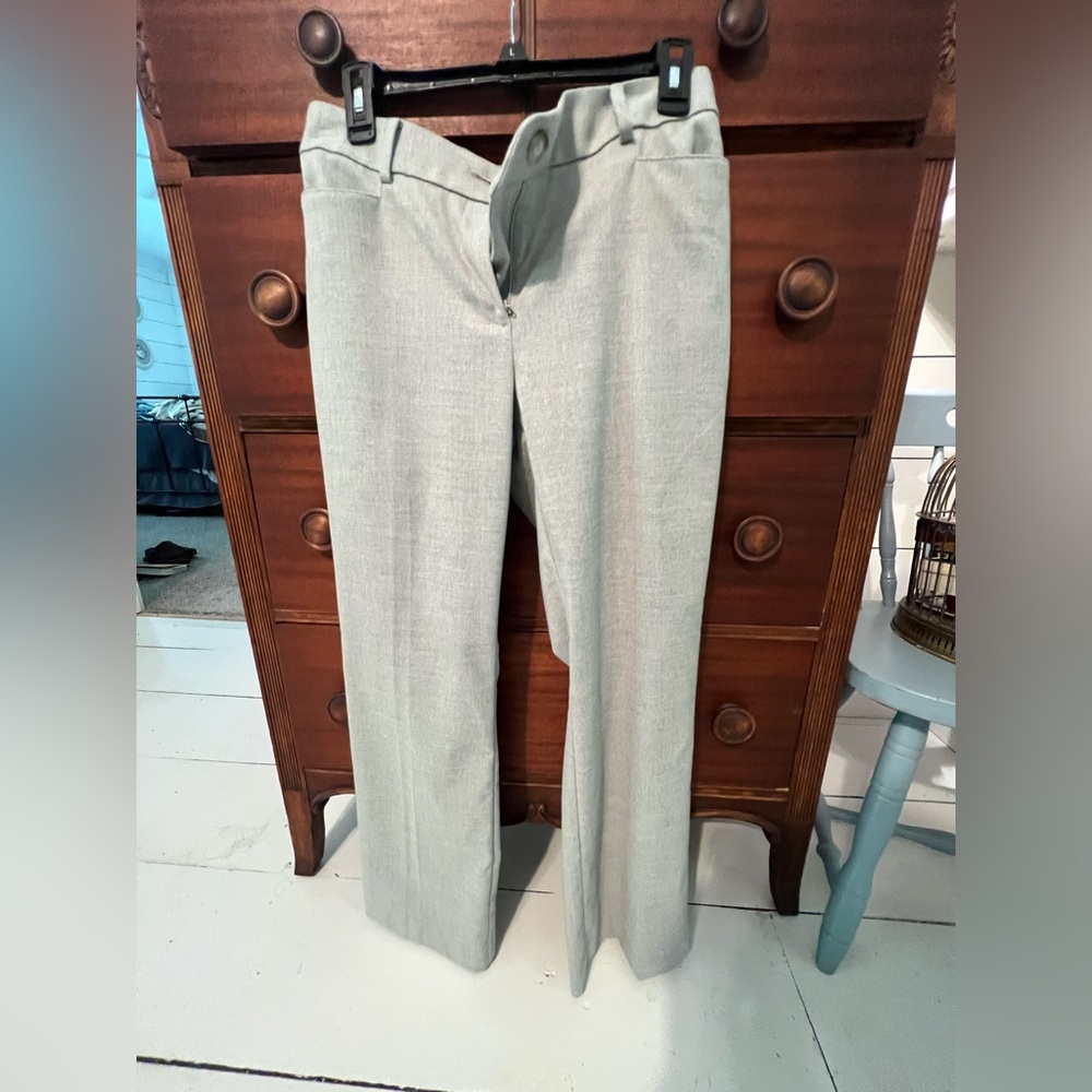 LOFT soft gray curvy trousers - wool size 8 petite